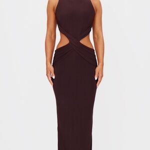 PrettyLittleThing Brown Bodycon Dress